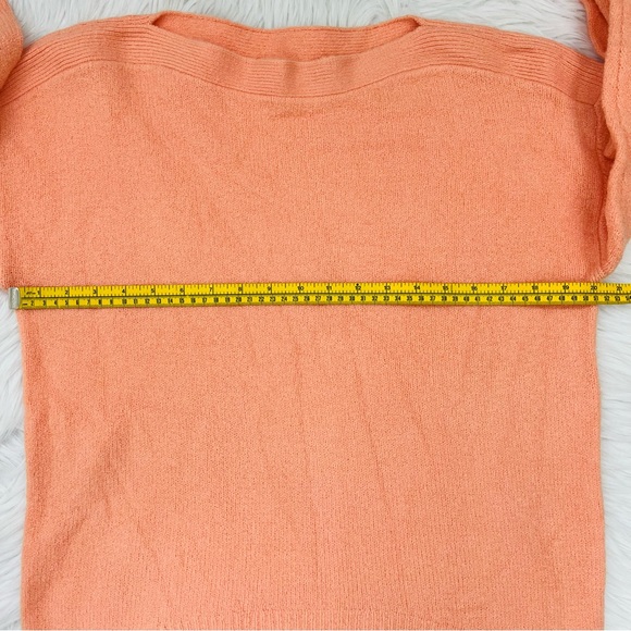 Anthropologie Naomi Peach Orange Merino Wool Blend Boatneck Sweater - Picture 4 of 8
